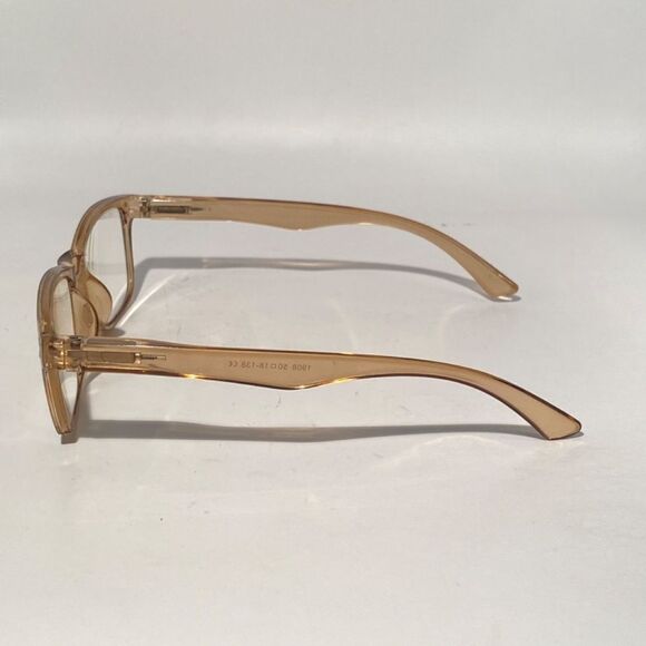 1394 Helen 2.50 Reading Glasses Thin Rectangle Bluelight Filter Taupe Frames NWT - Picture 4 of 9